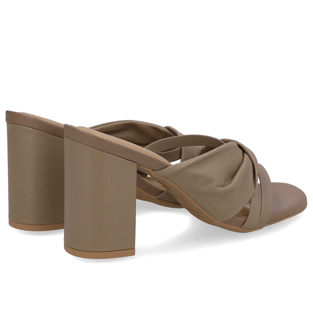 Tamanco Marrom Couro Torcido Marrom 3