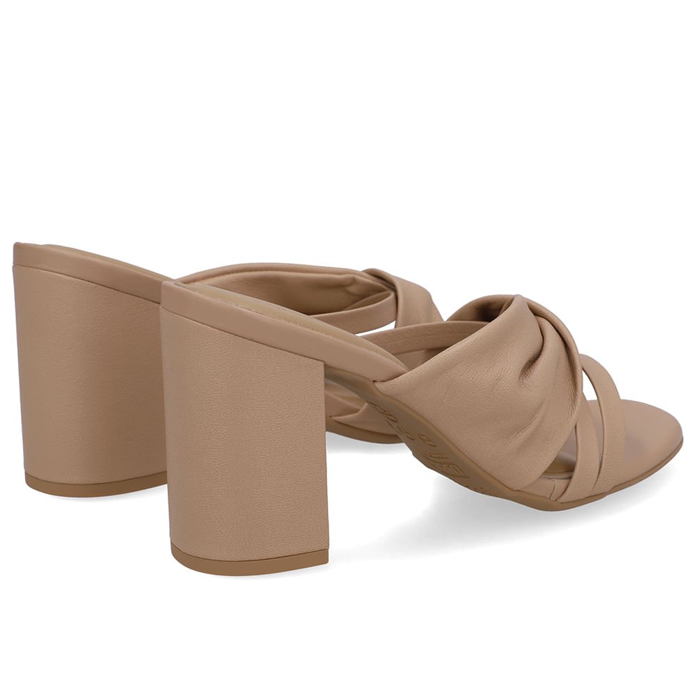 Tamanco Bege Couro Torcido Bege 3