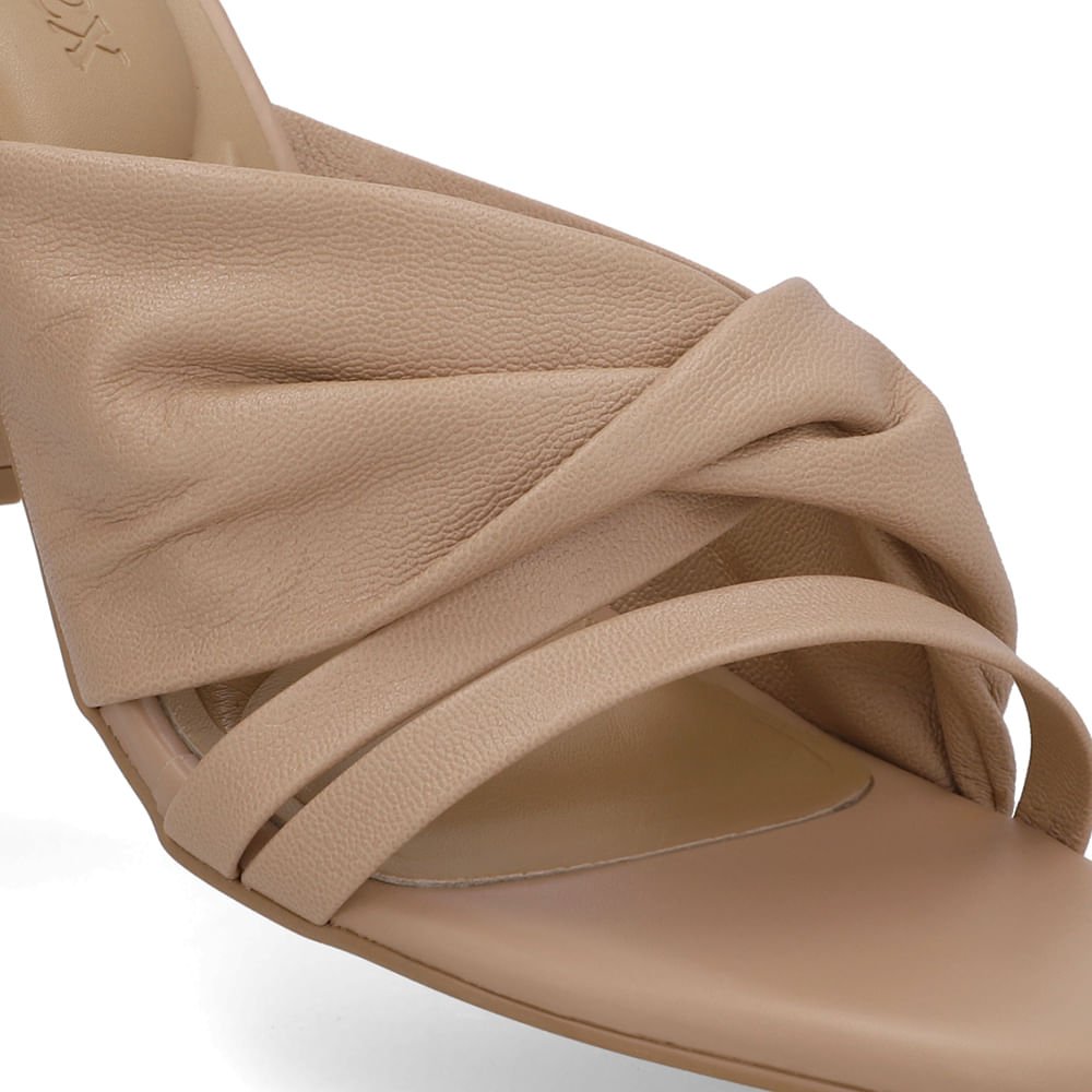 Tamanco Bege Couro Torcido Bege 4