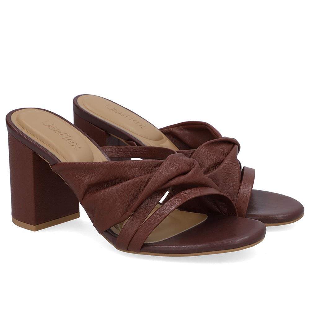 Tamanco Vermelho Couro Torcido Vinho 2