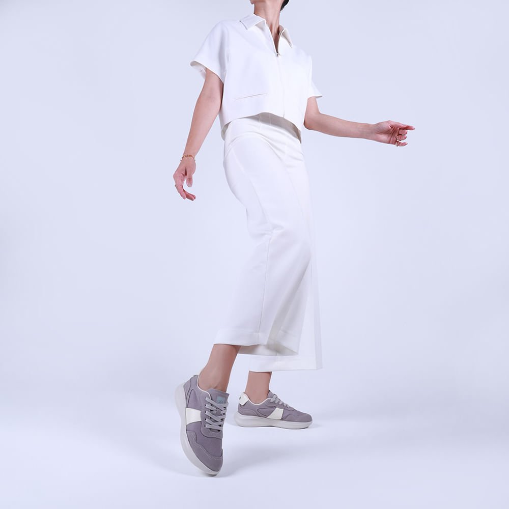 Tênis Tecido Cinza Cadarço Cinza 4