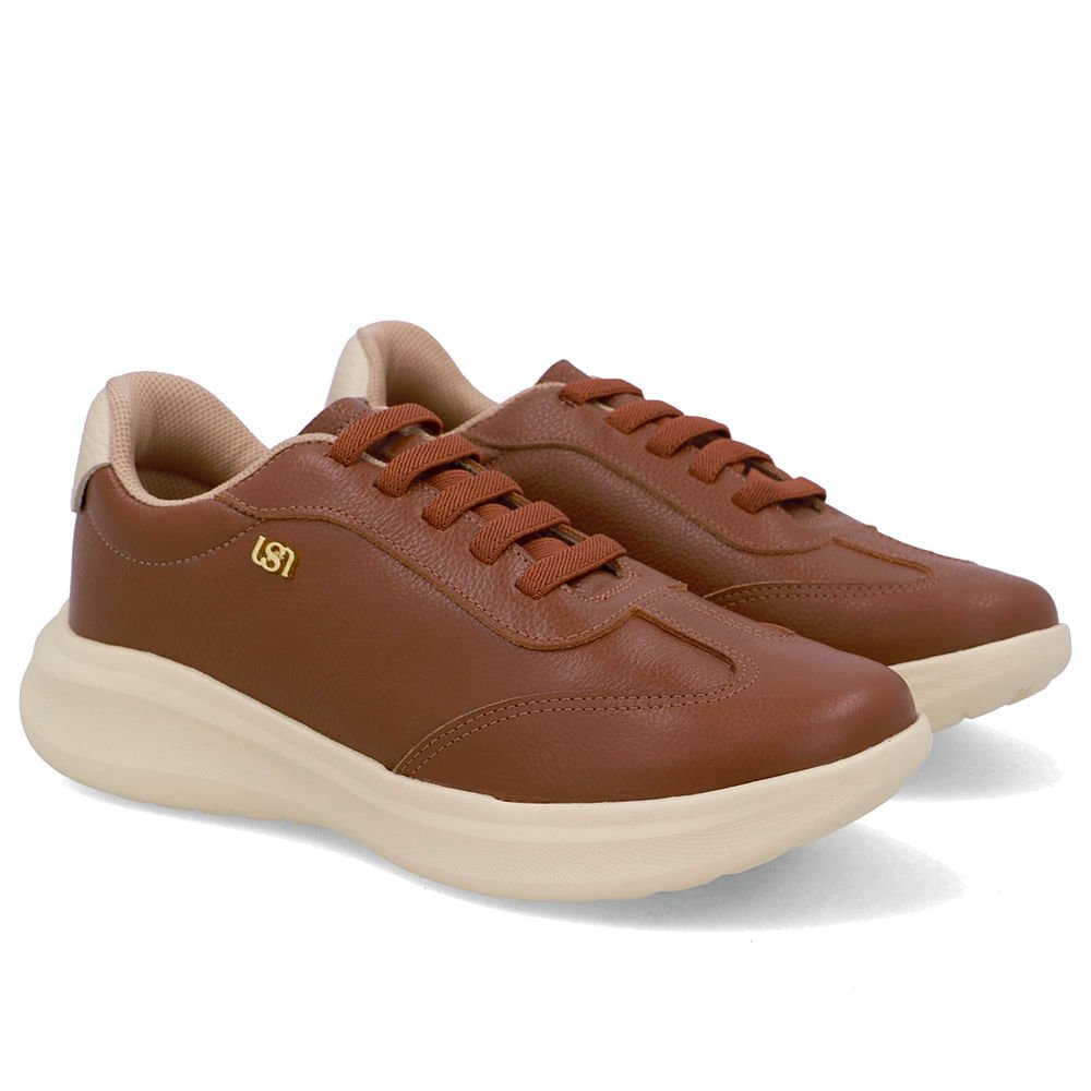 Tênis Couro Marrom Canela Monograma Marrom 2