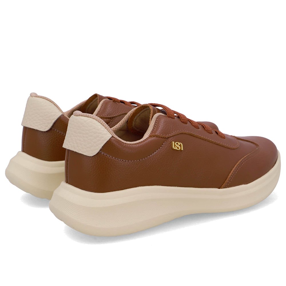 Tênis Couro Marrom Canela Monograma Marrom 3