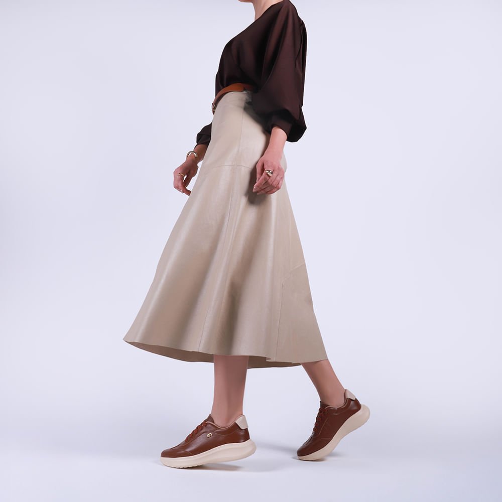 Tênis Couro Marrom Canela Monograma Marrom 4