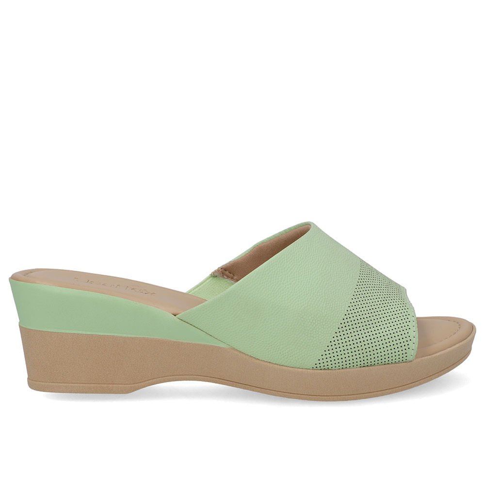 Tamanco Salto Plataforma Couro Verde