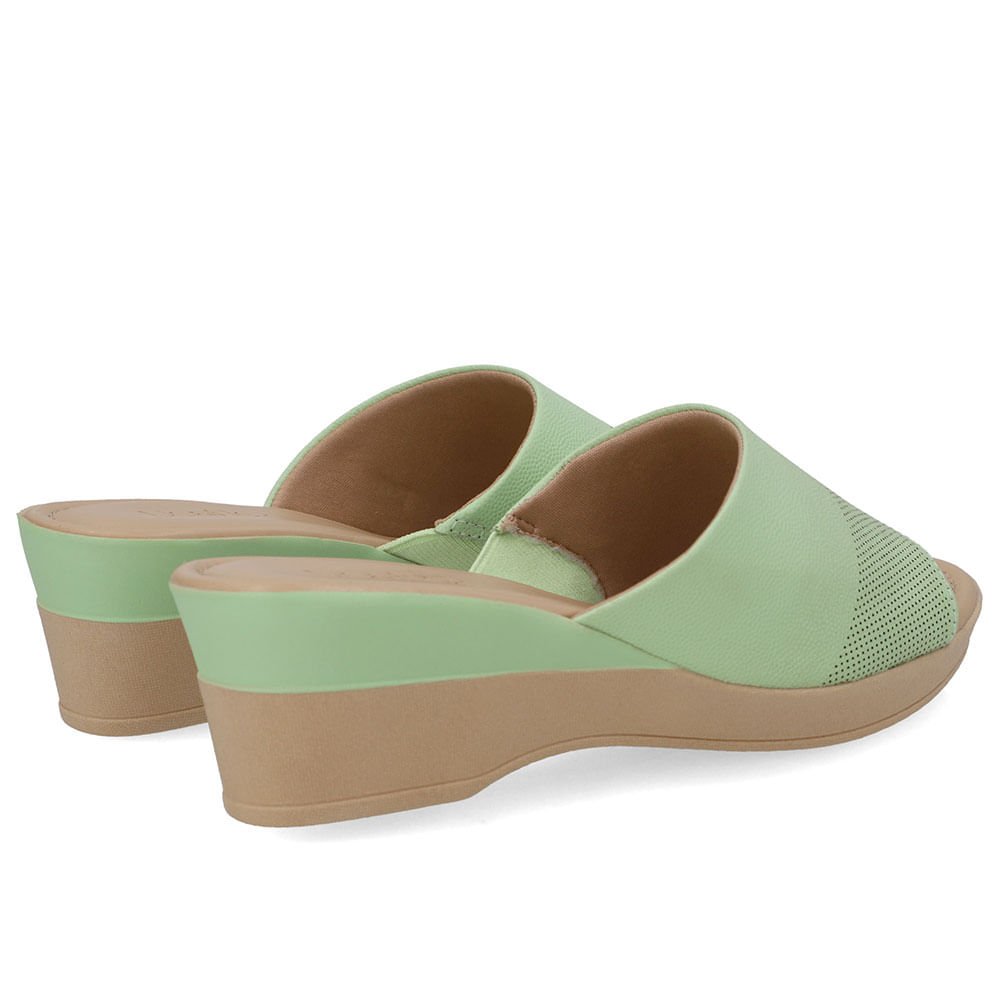 Tamanco Salto Plataforma Couro Verde Verde 3