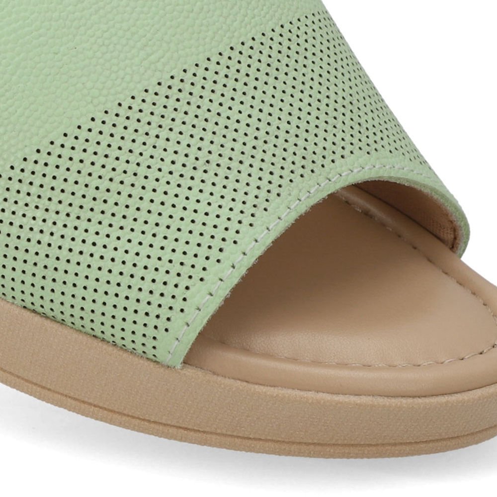 Tamanco Salto Plataforma Couro Verde Verde 4