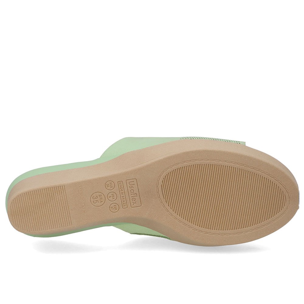 Tamanco Salto Plataforma Couro Verde Verde 5