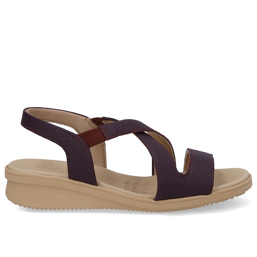 Sandália Plataforma Couro Roxa