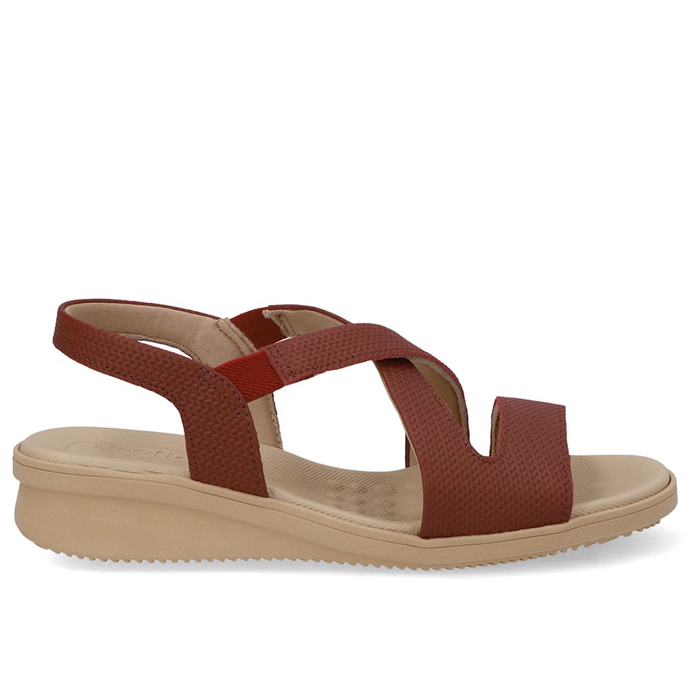 Sandália Plataforma Couro Vermelha