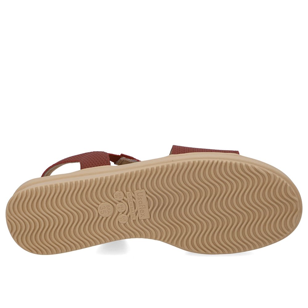 Sandália Plataforma Couro Vermelha Vermelho 5