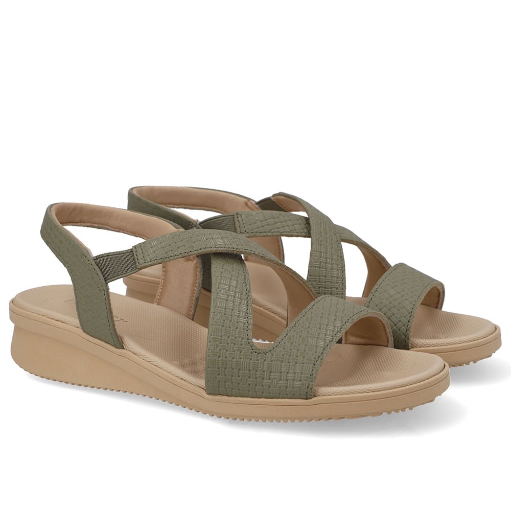 Sandália Plataforma Couro Verde Verde 2