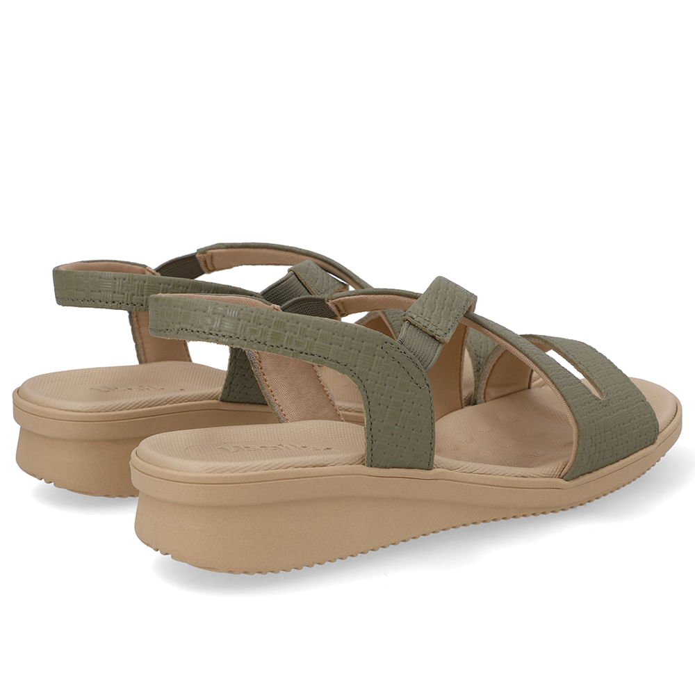 Sandália Plataforma Couro Verde Verde 3