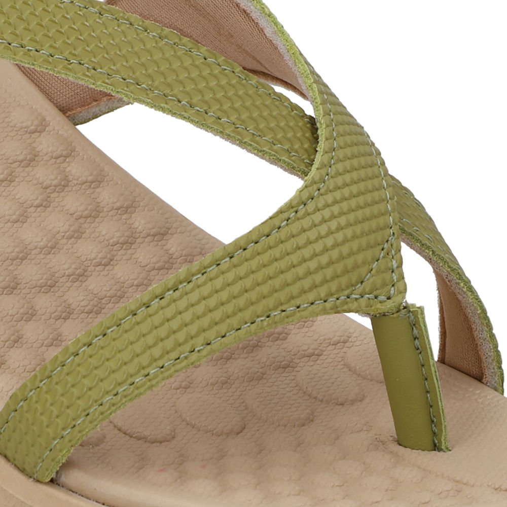 Sandália Couro Verde Tiras Verde 4
