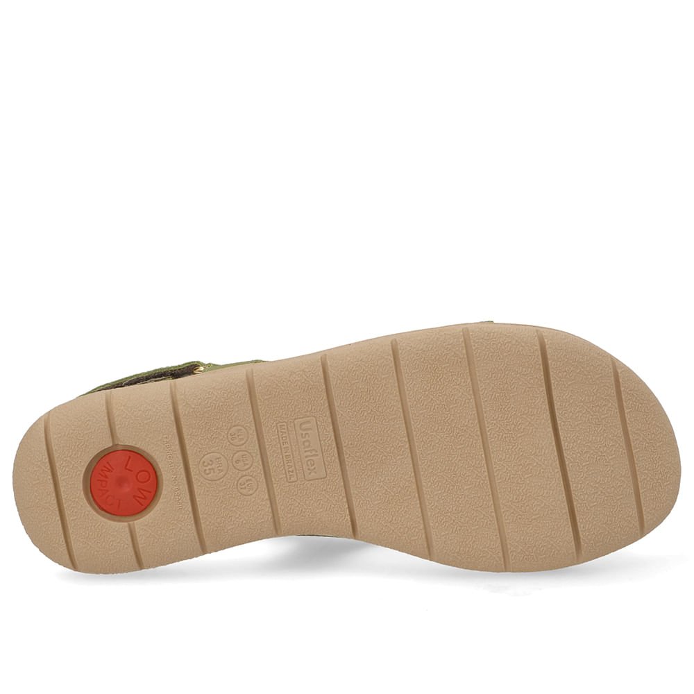 Sandália Couro Verde Tiras Verde 5