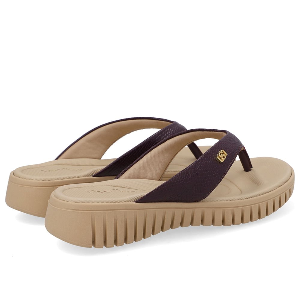 Chinelo Plataforma Couro Roxo Roxo 3