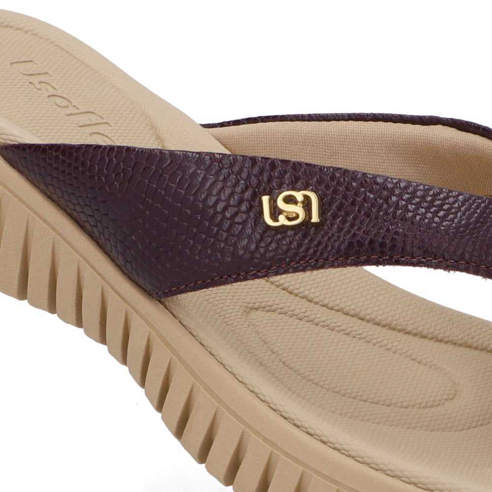 Chinelo Plataforma Couro Roxo Roxo 4