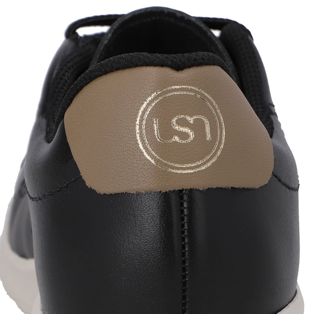 Tênis Couro Preto Costura Preto 4