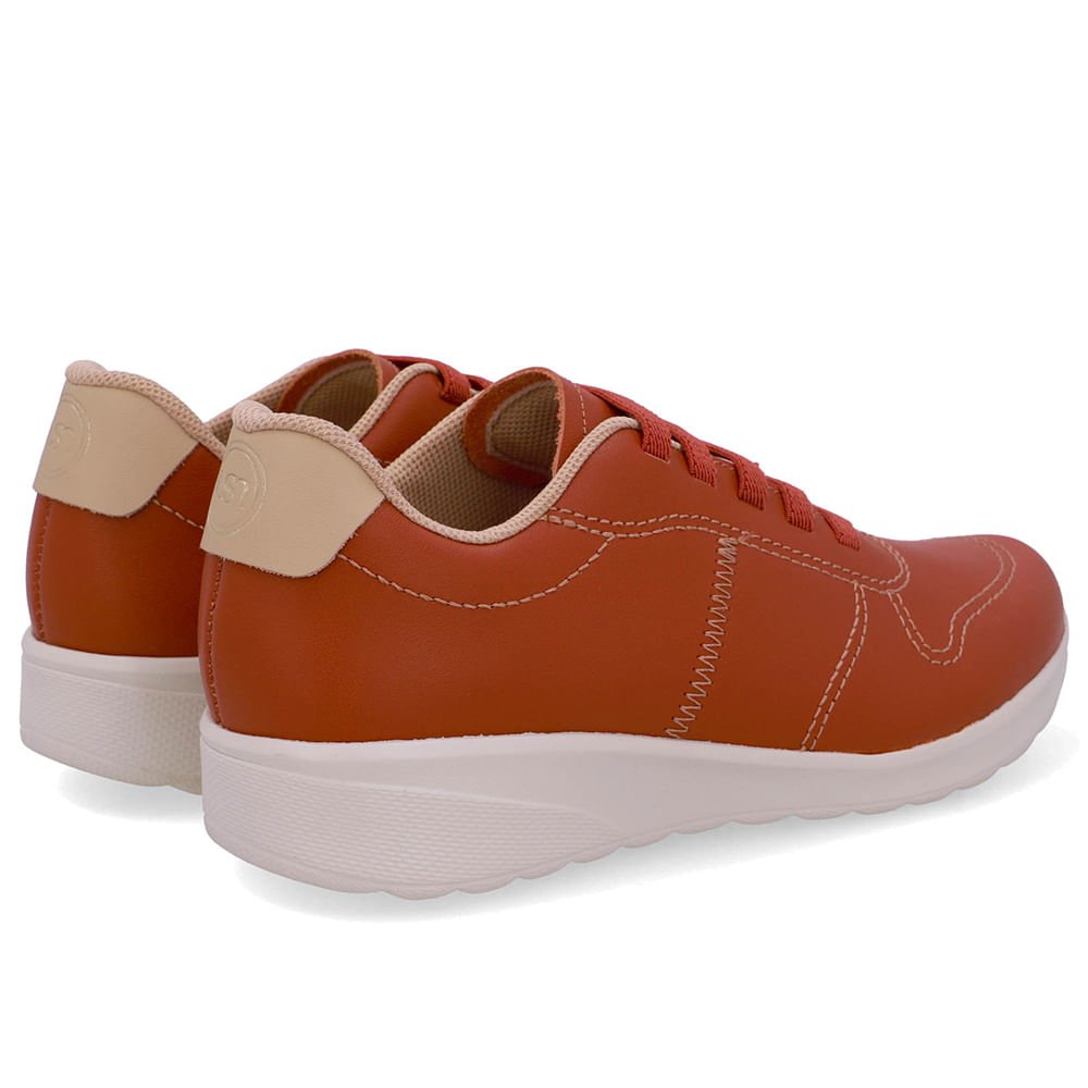 Tênis Couro Marrom Costura Marrom 3