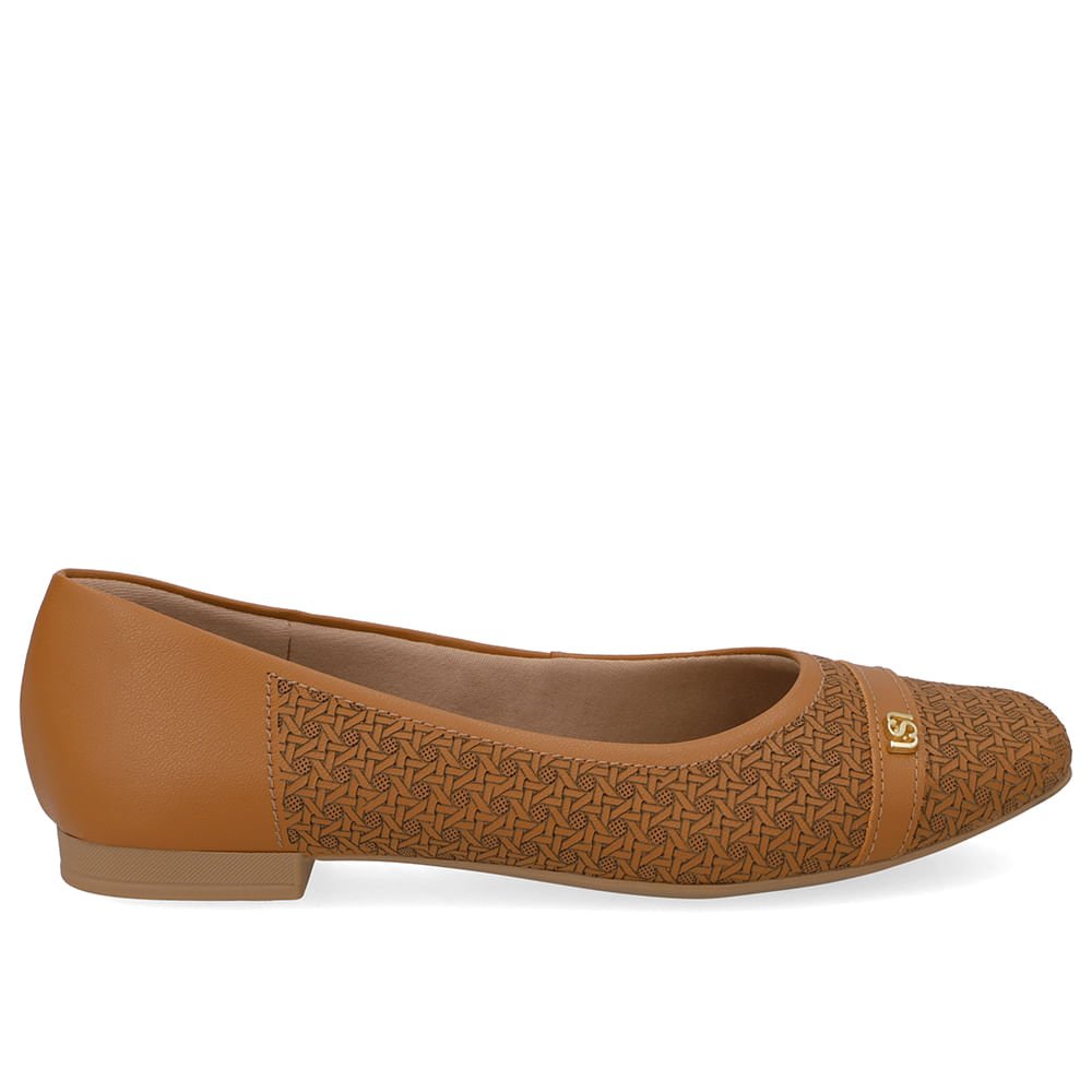 Sapatilha Marrom Couro Laser