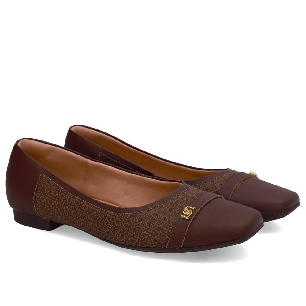 Sapatilha Marrom Pinhão Couro Laser Marrom 2