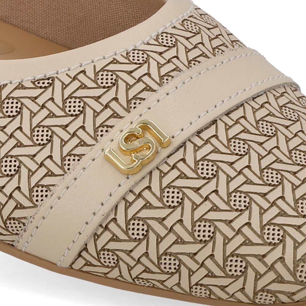 Sapatilha Bege Couro Laser Bege 4