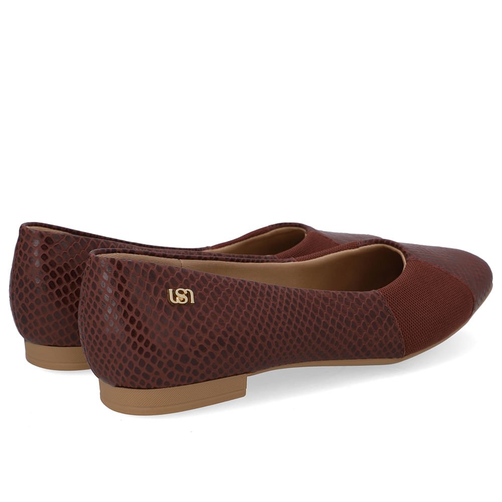 Sapatilha Vermelha Couro Bico Quadrado Tecido Vinho 3