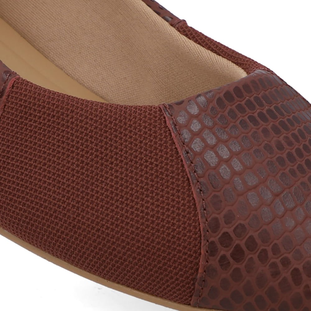 Sapatilha Vermelha Couro Bico Quadrado Tecido Vinho 4