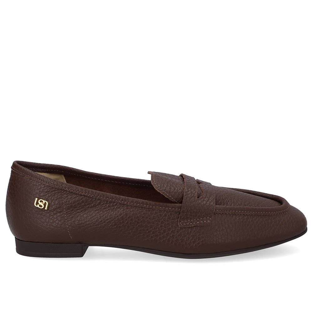Loafer Couro Marrom Pinhão Básico