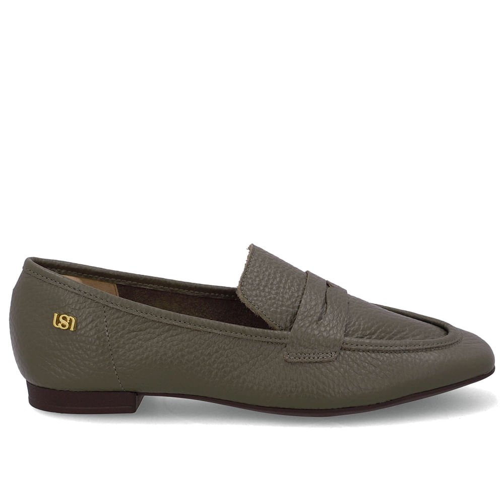 Loafer Couro Verde Básico