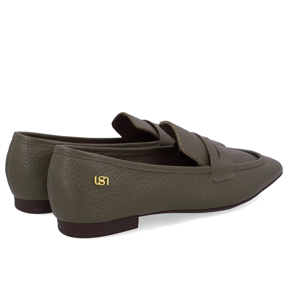 Loafer Couro Verde Básico Verde 3