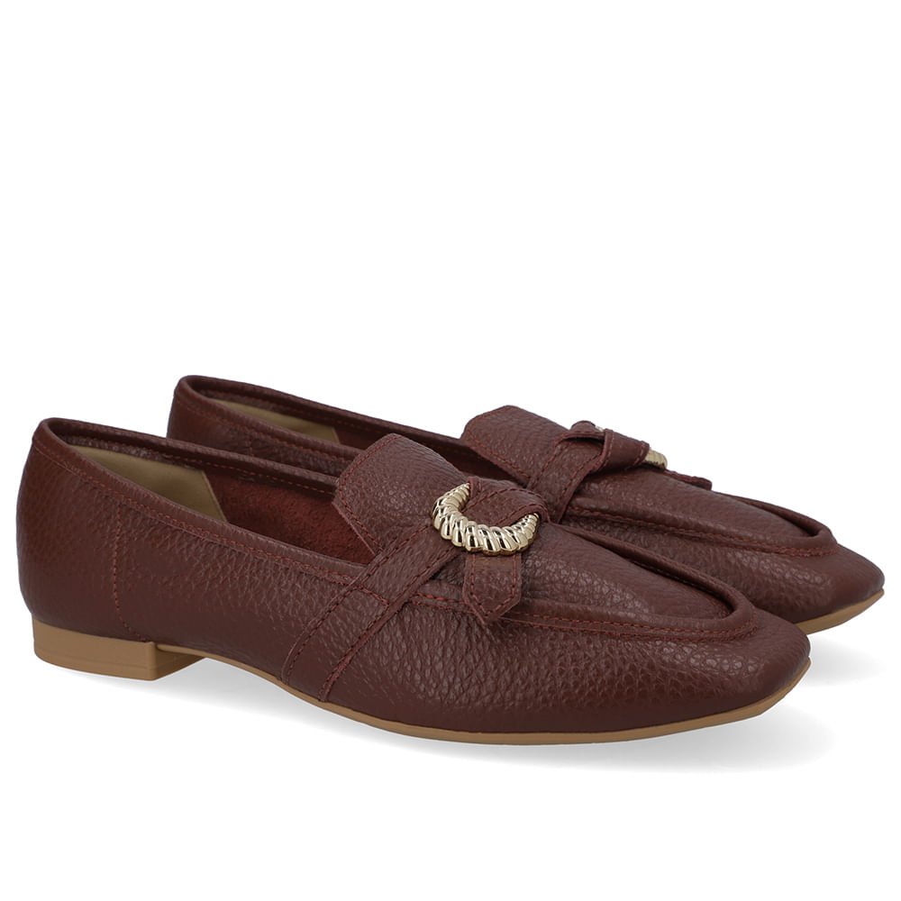 Loafer Couro Vermelho Enfeite Vinho 2