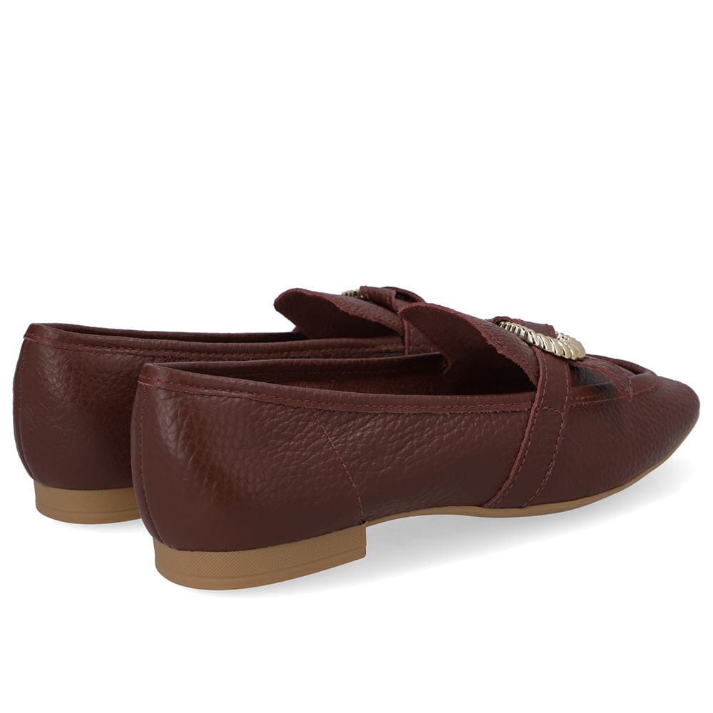 Loafer Couro Vermelho Enfeite Vinho 3