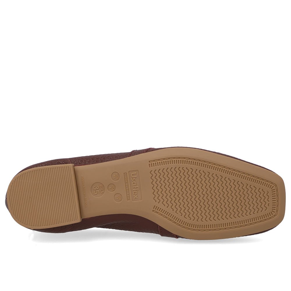 Loafer Couro Vermelho Enfeite Vinho 5