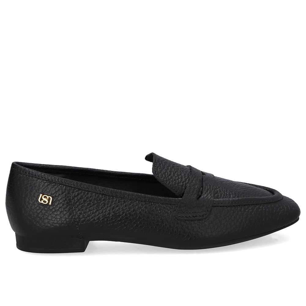 Loafer Couro Preto Básico