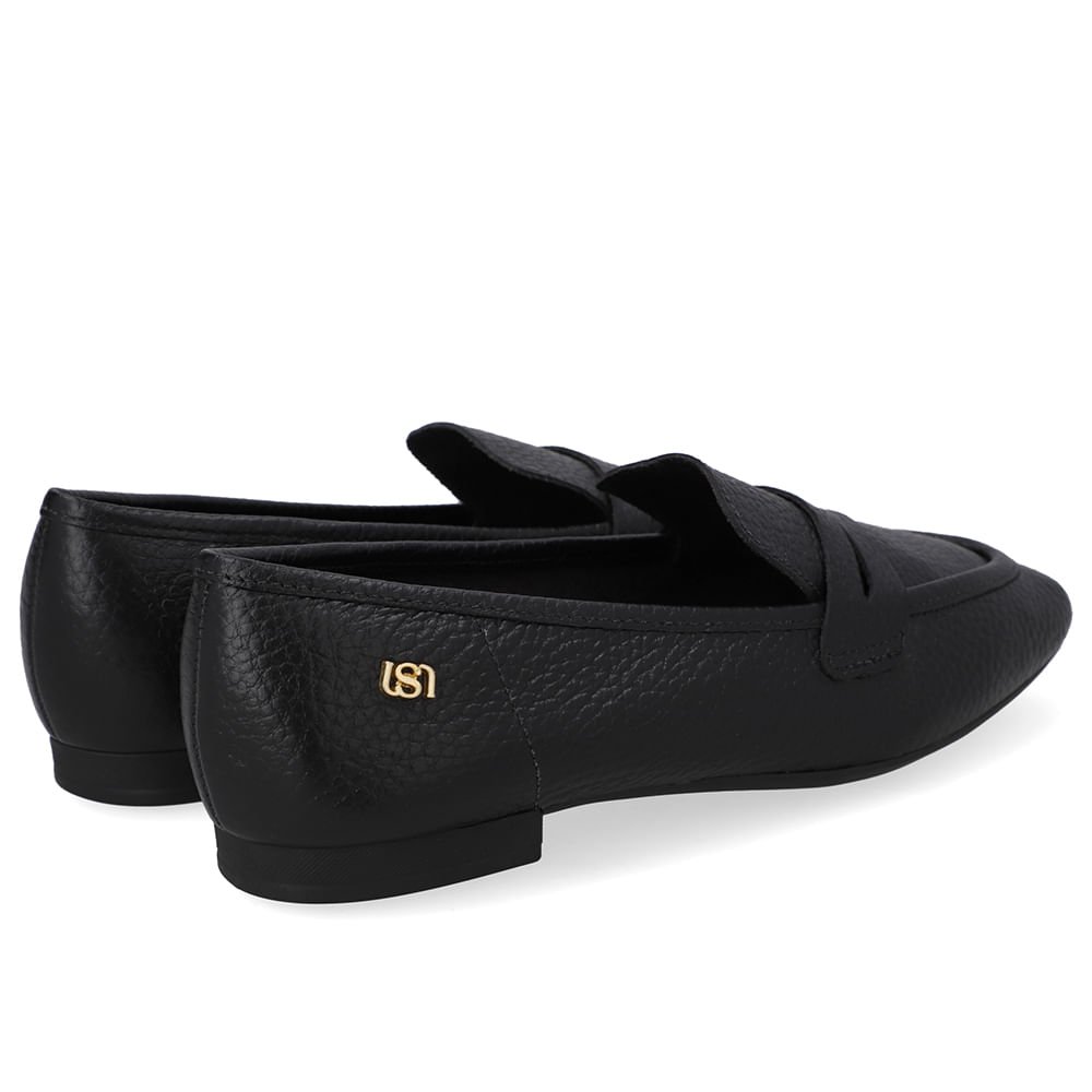 Loafer Couro Preto Básico Preto 3