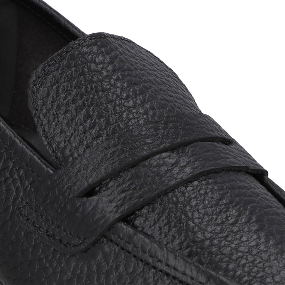 Loafer Couro Preto Básico Preto 4