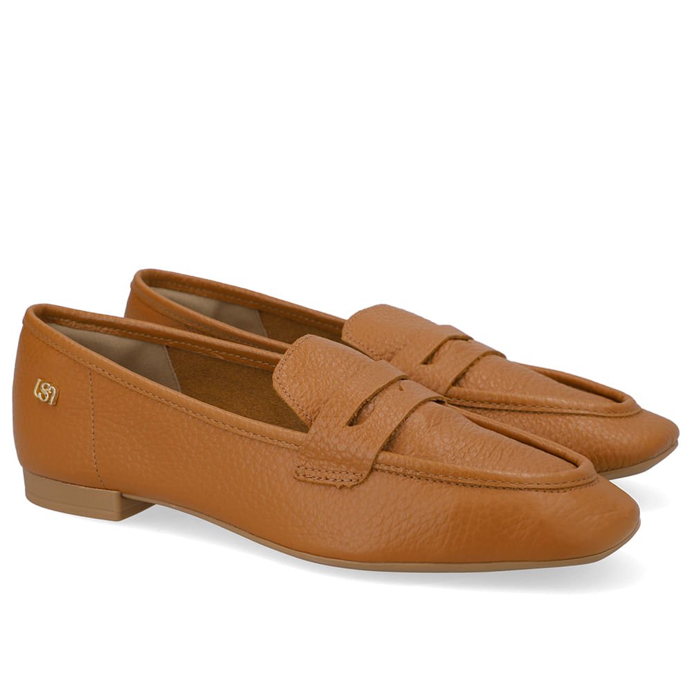 Loafer Couro Marrom Básico Marrom 2