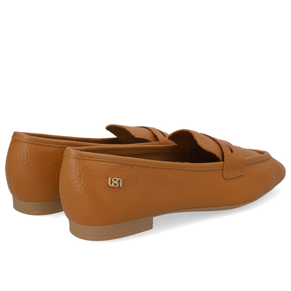 Loafer Couro Marrom Básico Marrom 3