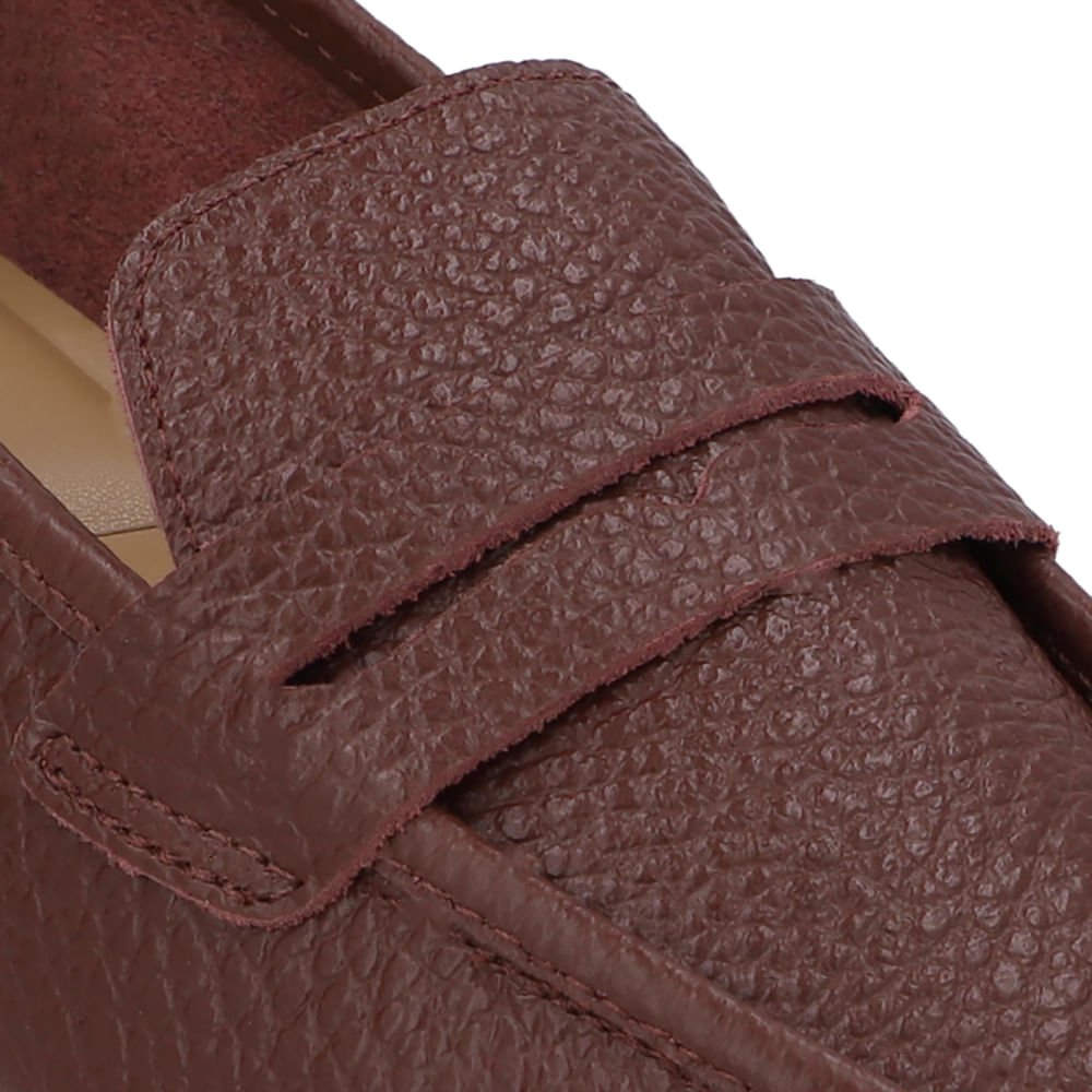 Loafer Couro Vermelho Básico Vinho 4