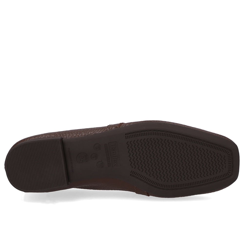 Loafer Couro Marrom Pinhão Enfeite Marrom 5