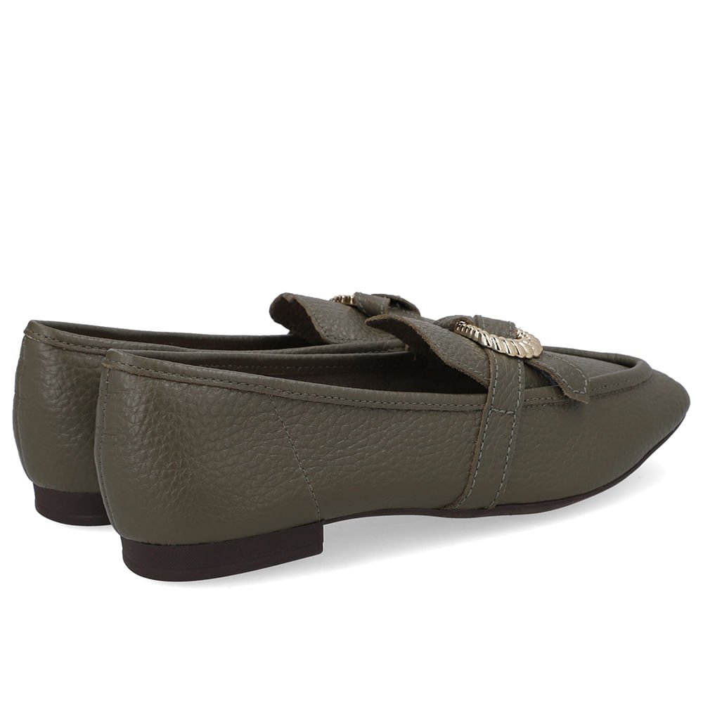 Loafer Couro Verde Enfeite Verde 3