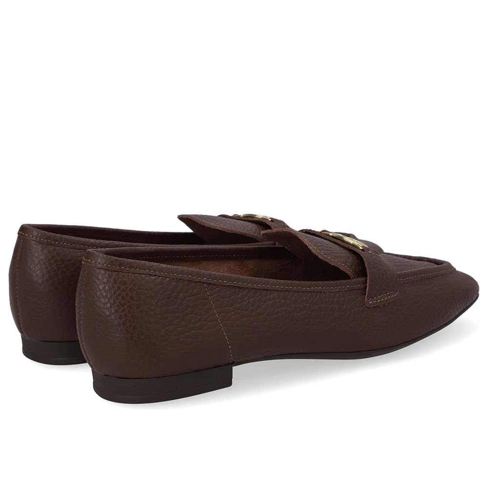 Loafer Couro Marrom Pinhão Enfeite Monograma Marrom 3