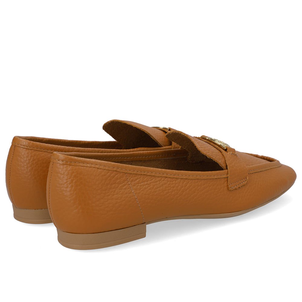 Loafer Couro Marrom Enfeite Monograma Marrom 3