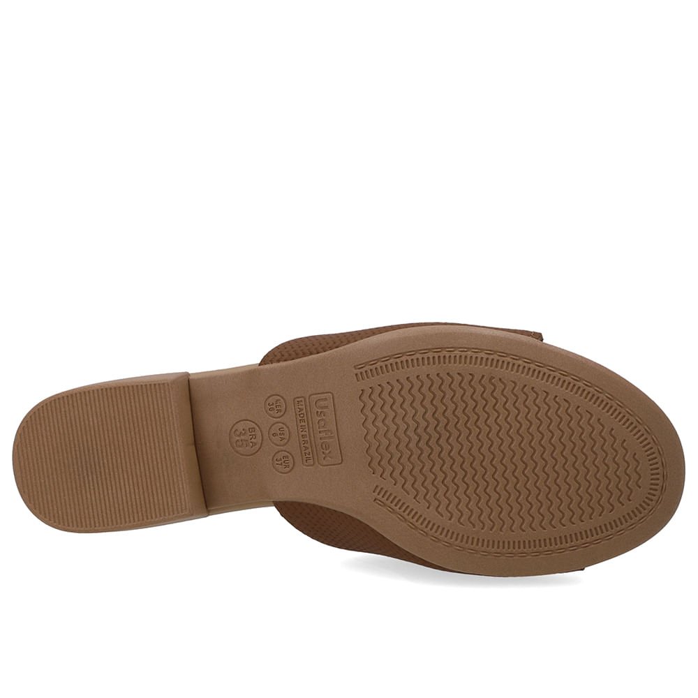 Tamanco Salto Bloco Couro Marrom Marrom 4