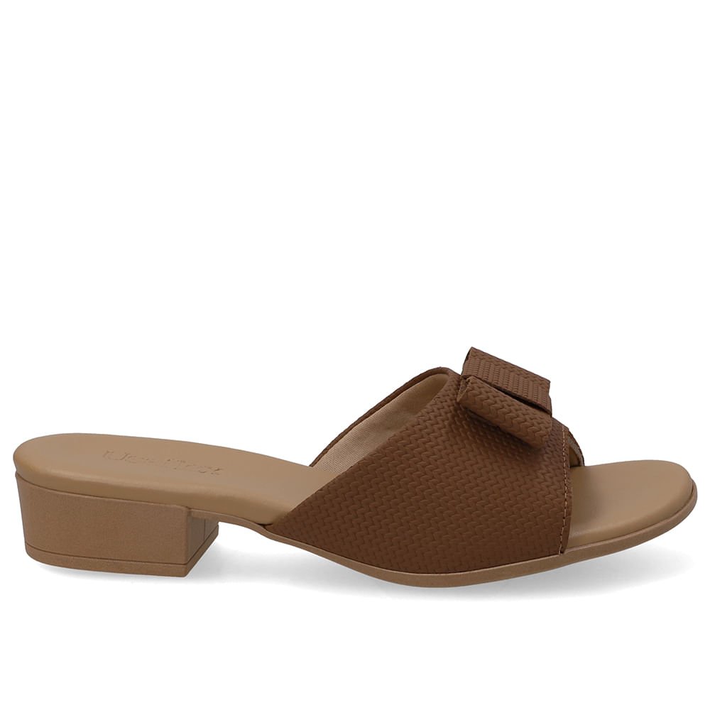 Tamanco Salto Bloco Couro Marrom Marrom 5