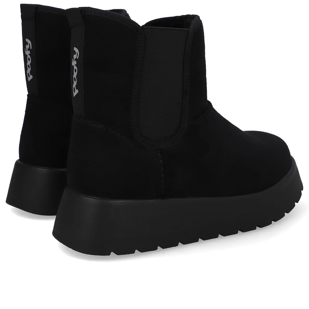 Bota Poofy Tecido Preta Forrada Preto 2