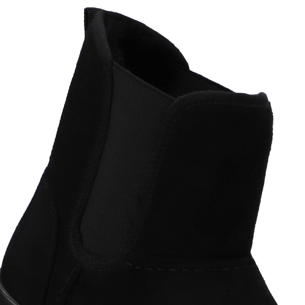 Bota Poofy Tecido Preta Forrada Preto 3