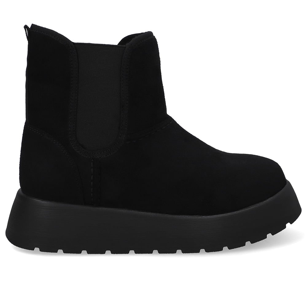 Bota Poofy Tecido Preta Forrada Preto 5