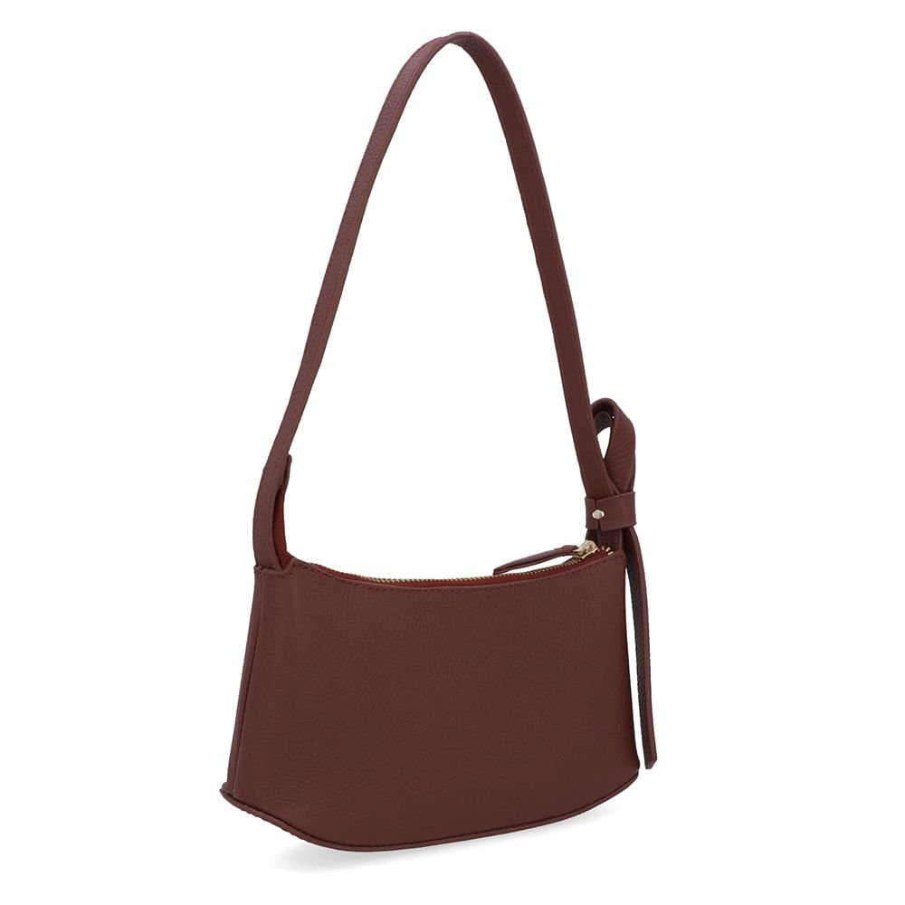 Bolsa Baguete Couro Vermelha Vinho 2